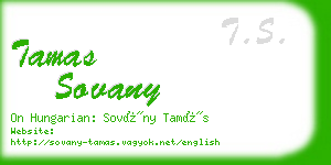 tamas sovany business card